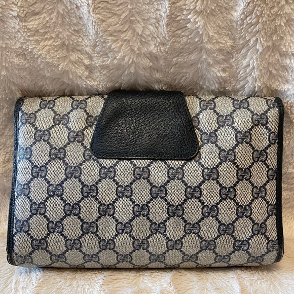 Gucci Navy Supreme Sherry Line Accessory Collection Clutch Vintage - Picture 2 of 7